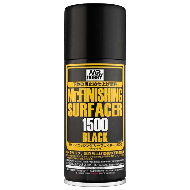 Mr Hobby Mr Finishing Surfacer 1500 Spray - Black (170ml)