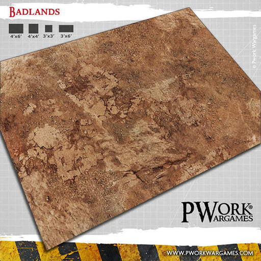 PWork Wargames Neoprene/Rubber Terrain Mat: Badlands - 44x60"