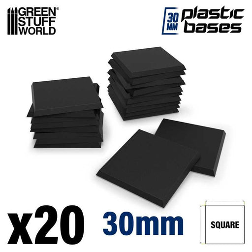 Plastic Bases - Square 30x30mm Black