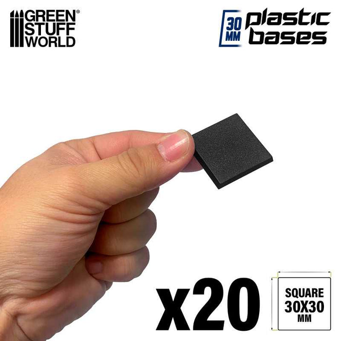 Plastic Bases - Square 30x30mm Black