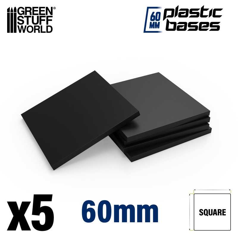 Plastic Bases - Square 60x60mm Black