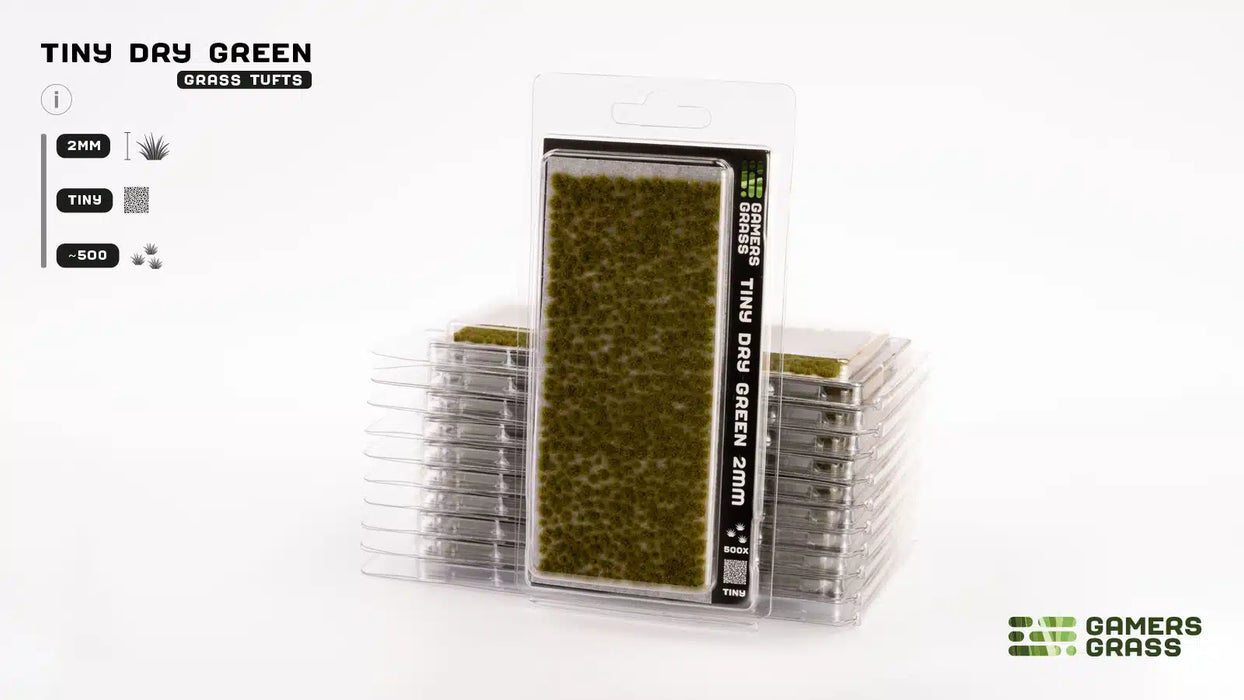 GamersGrass Static Grass Tufts - Tiny Dry Green Shrubs 2mm - Tiny