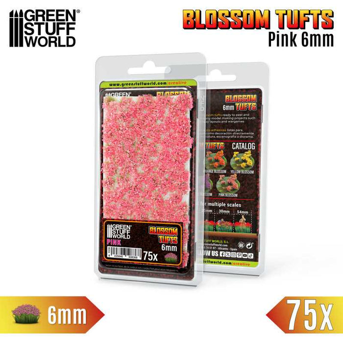 Blossom TUFTS - 6mm Self-Adhesive - Pink Flowers (Pack of 75)