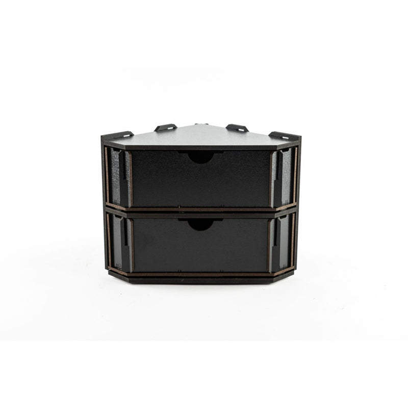 Black Paint Rack: End Module with 2 Drawers