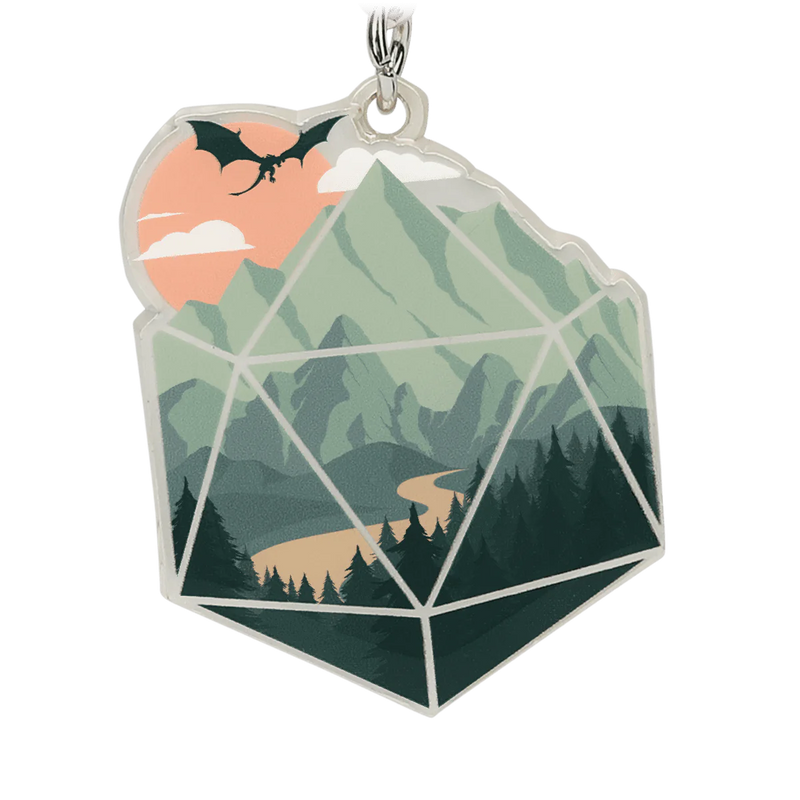 GlassStaff Metal Keychain - Scenic d20
