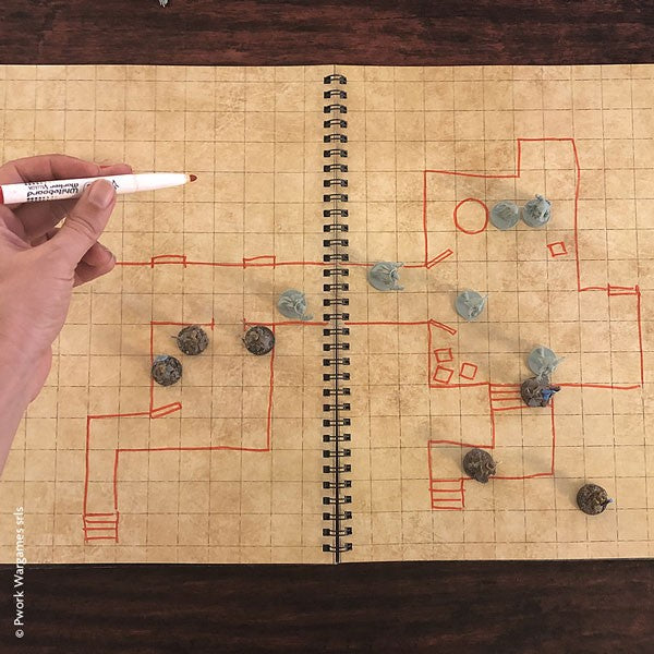 PWork Wargames Combat Book: Rewritable Combat Maps for Tabletop RPGs - 45 Maps