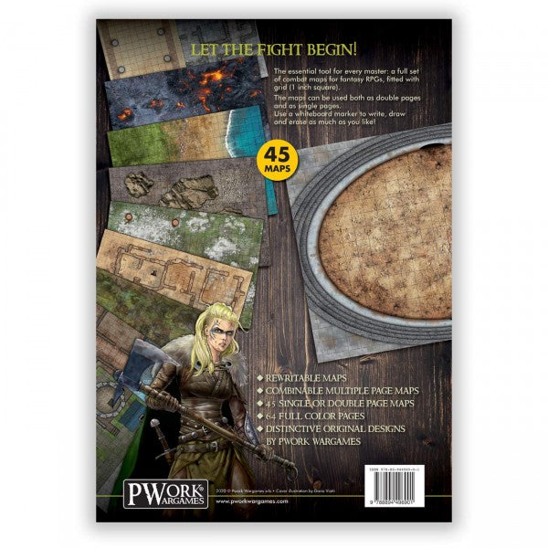 PWork Wargames Combat Book: Rewritable Combat Maps for Tabletop RPGs - 45 Maps