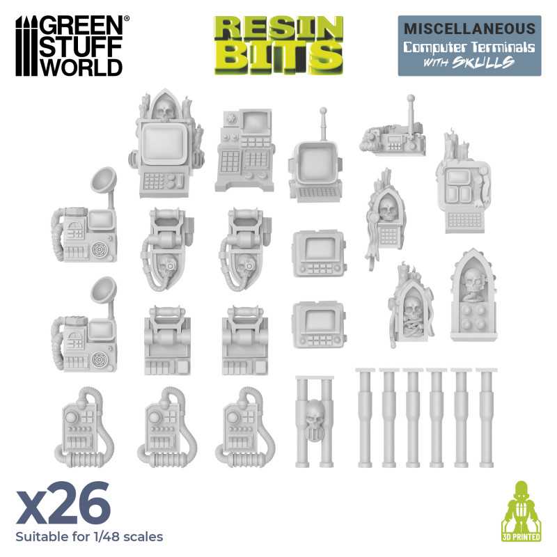 Resin Bits - Computer Terminals with Skulls