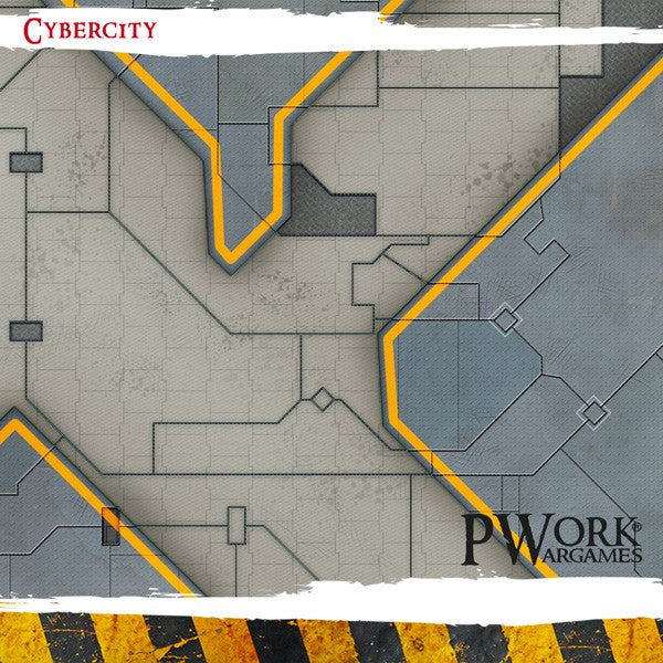 PWork Wargames Neoprene/Rubber Terrain Mat: Cyber City - 44x90"