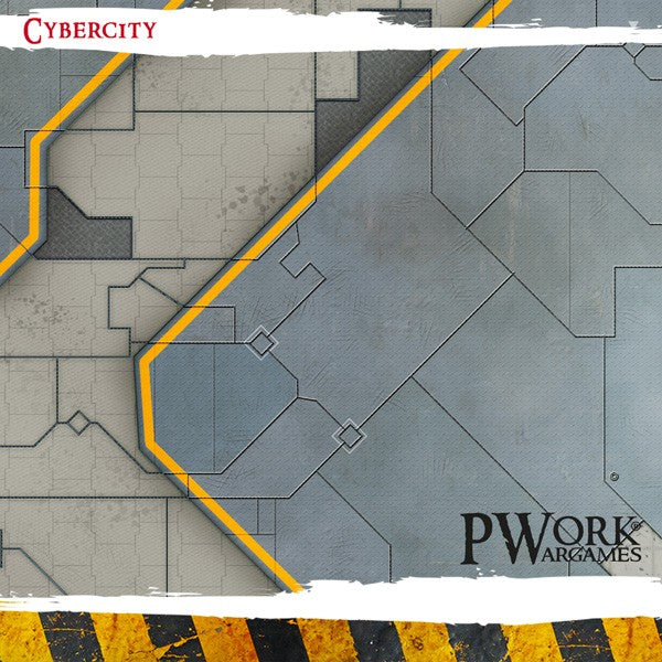 PWork Wargames Neoprene/Rubber Terrain Mat: Cyber City - 44x90"