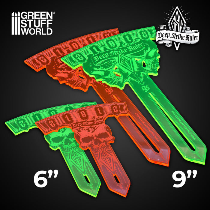 Green Stuff World - Deep Strike Ruler Template 6" - Fluor Green