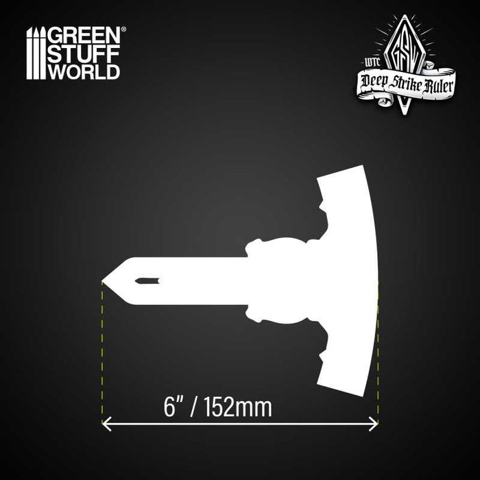 Green Stuff World - Deep Strike Ruler Template 6" - Fluor Green