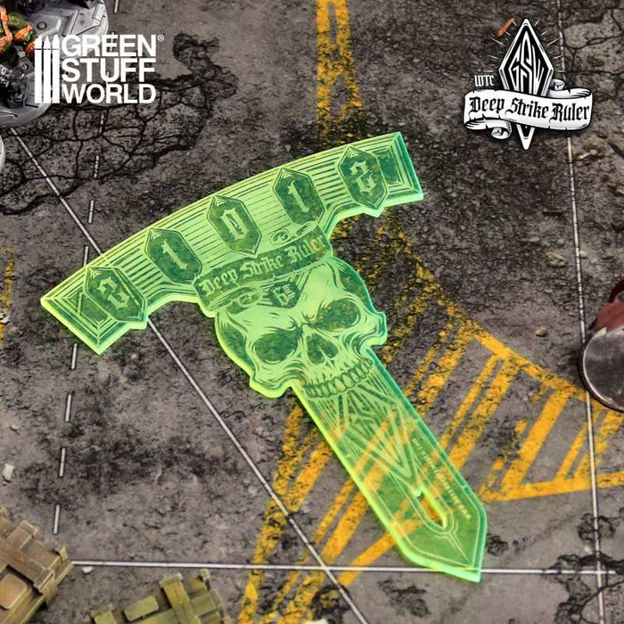 Green Stuff World - Deep Strike Ruler Template 6" - Fluor Green