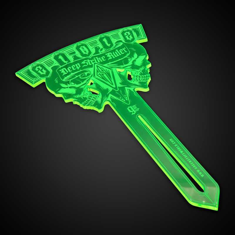 Green Stuff World - Deep Strike Ruler Template 9" - Fluor Green