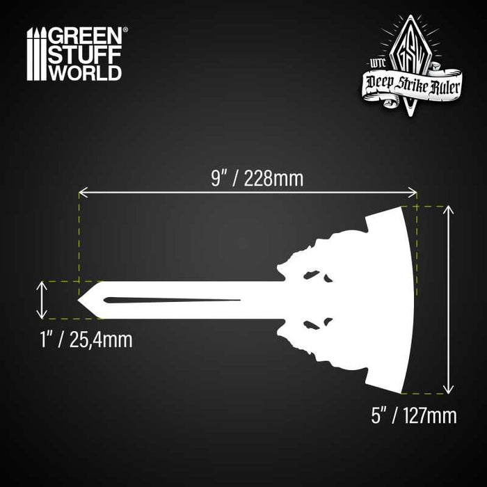 Green Stuff World - Deep Strike Ruler Template 9" - Fluor Green