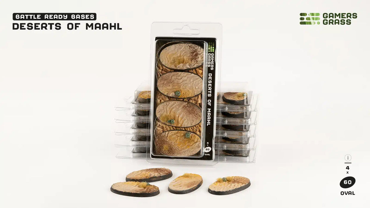 GamersGrass Deserts of Maahl Bases - x4 Oval 60mm