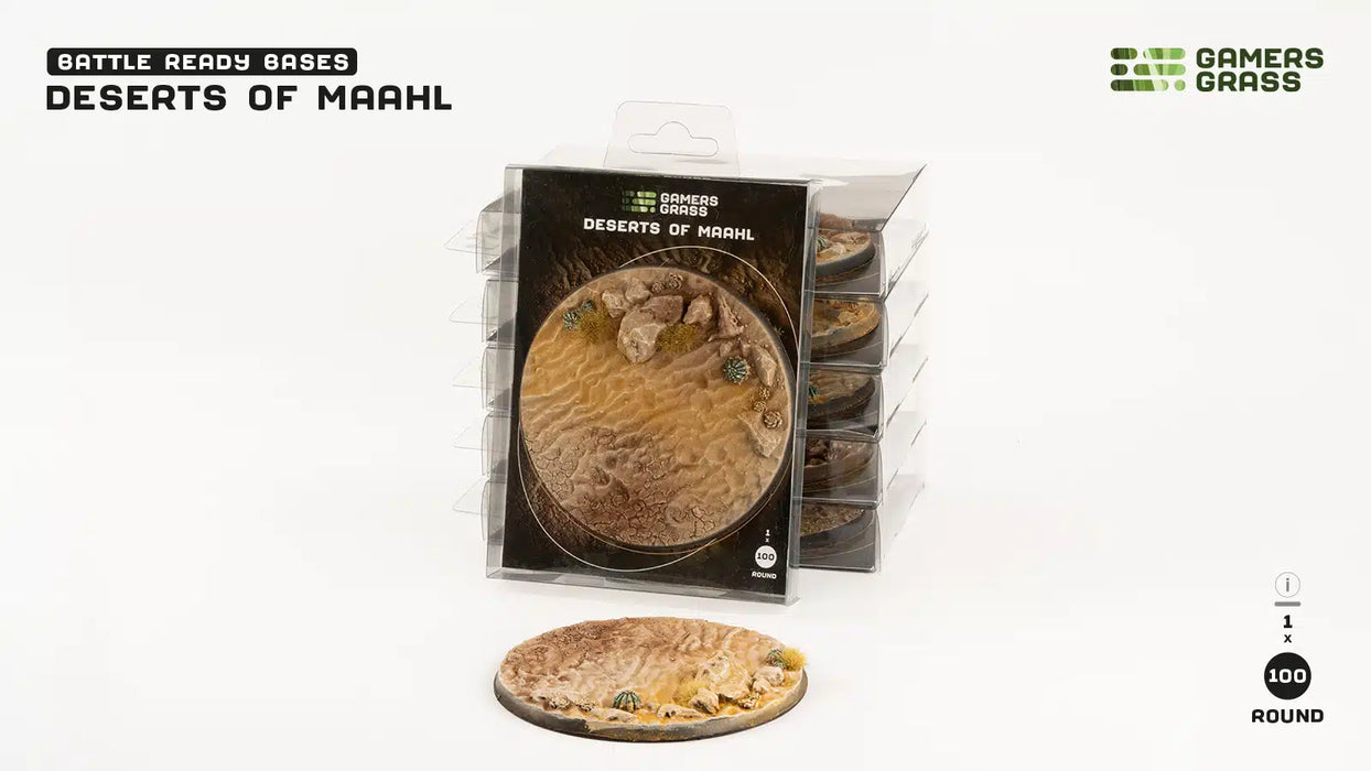 GamersGrass Deserts of Maahl Bases - x1 Round 100mm