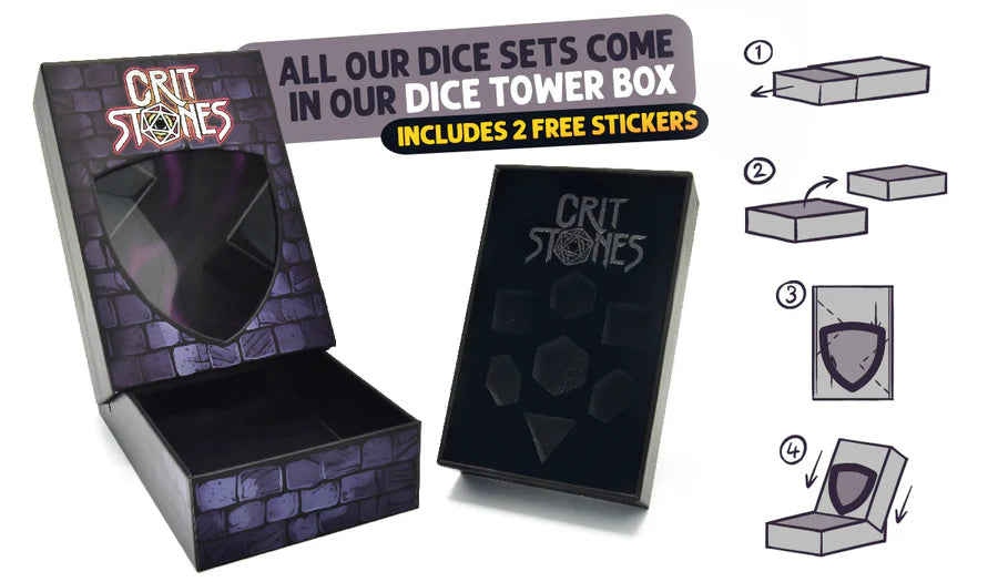 CritStones Spikey Metal Dice Set - Brutal Bane (7pcs)