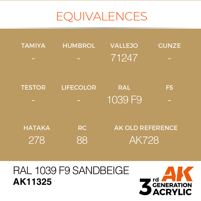 AK Interactive AFV Series - RAL 1039 F9 Sandbeige - 18ml