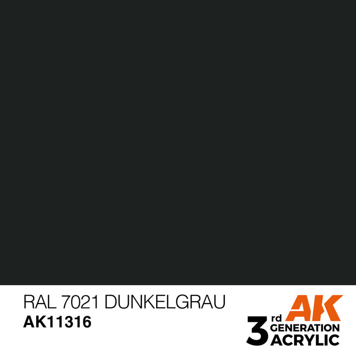 AK Interactive AFV Series - RAL 7021 Dunkelgrau - 18ml