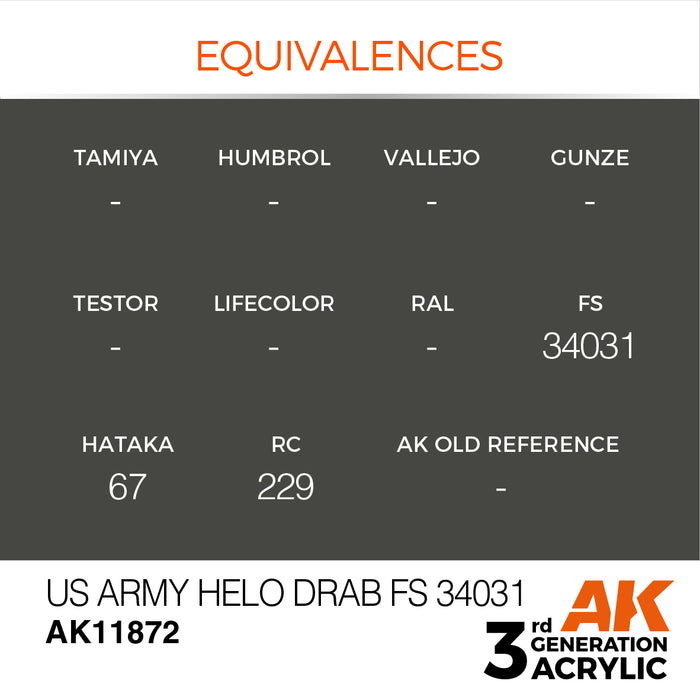 AK Interactive Air Series - US Army Helo Drab FS 34031 - 18ml