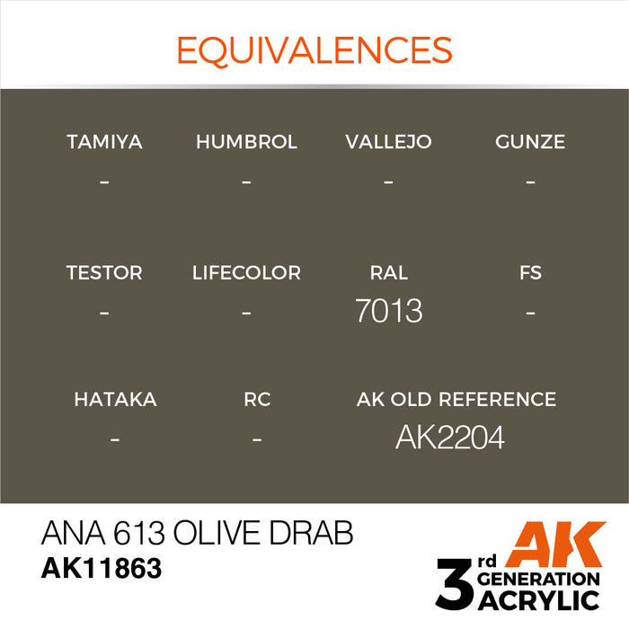 AK Interactive Air Series - ANA 613 Olive Drab - 18ml