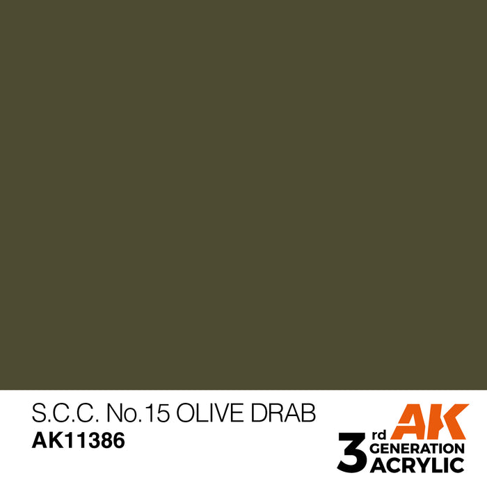 AK Interactive AFV Series - S.C.C. No.15 Olive Drab - 18ml