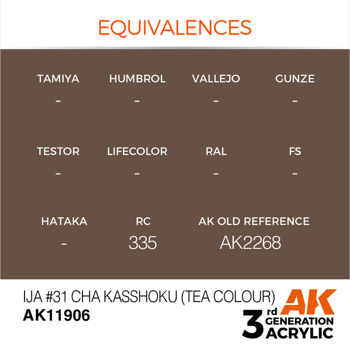 AK Interactive Air Series - IJA #31 Cha Kasshoku (Tea Colour) - 18ml