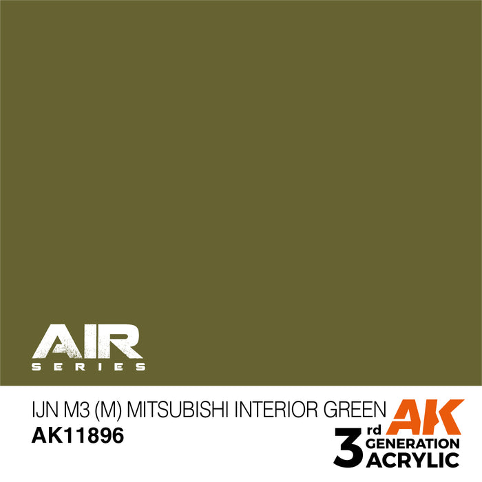 AK Interactive Air Series - IJN M3 (M) Mitsubishi Interior Green - 18ml