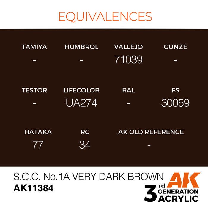AK Interactive AFV Series - S.C.C. No.1A Very Dark Brown - 18ml