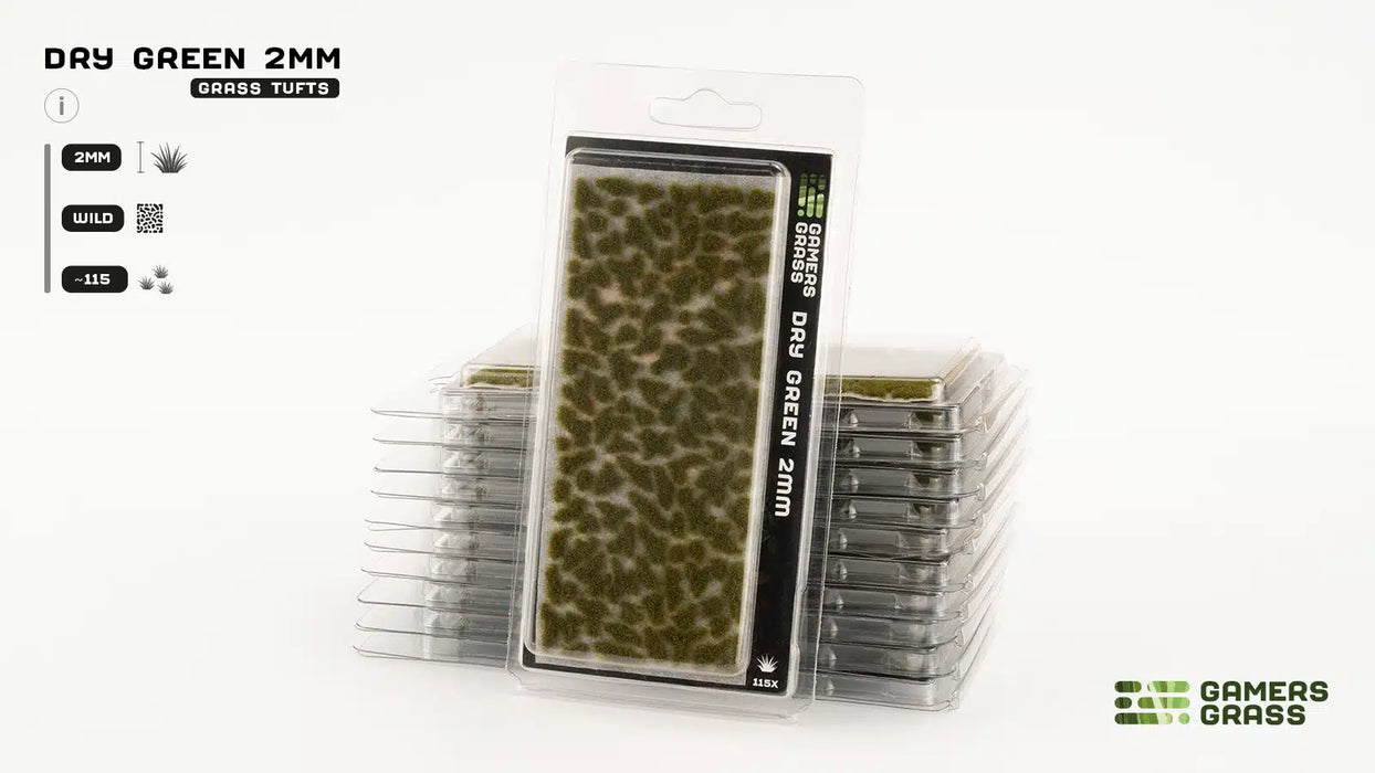 GamersGrass Static Grass Tufts - Dry Green 2mm