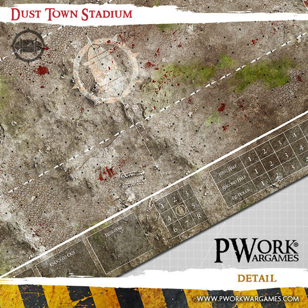 PWork Wargames Neoprene/Rubber Fantasy Football Mat: Dust Town Stadium