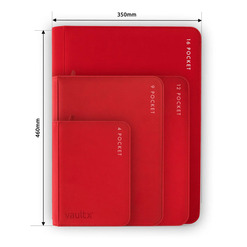 Vault X 16-Pocket Exo-Tec Zip Binder XXL - Red