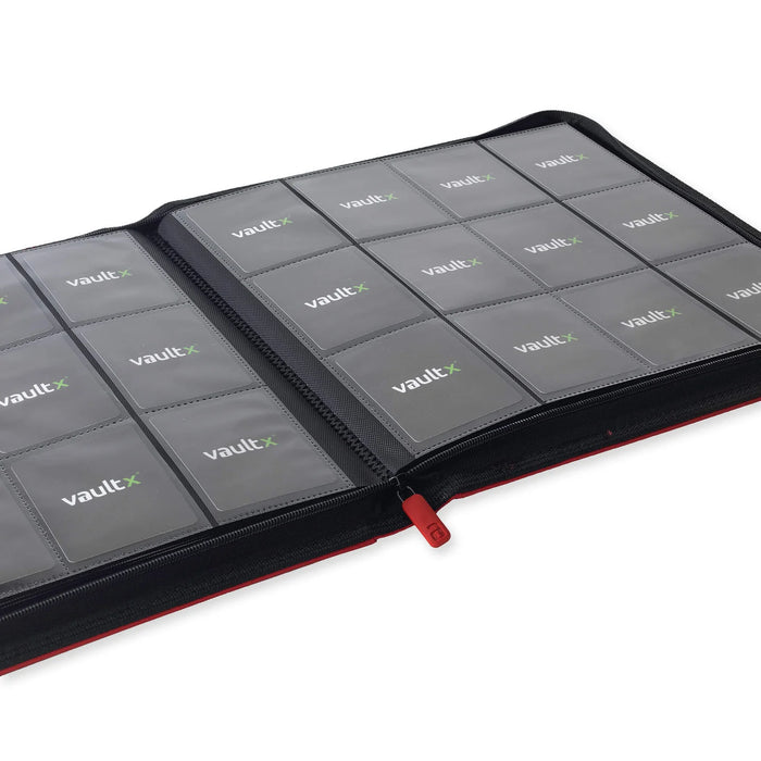 Vault X 12-Pocket Exo-Tec Zip Binder XL - Fire Red