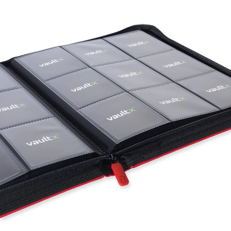Vault X 9-Pocket Exo-Tec Zip Binder - Fire Red