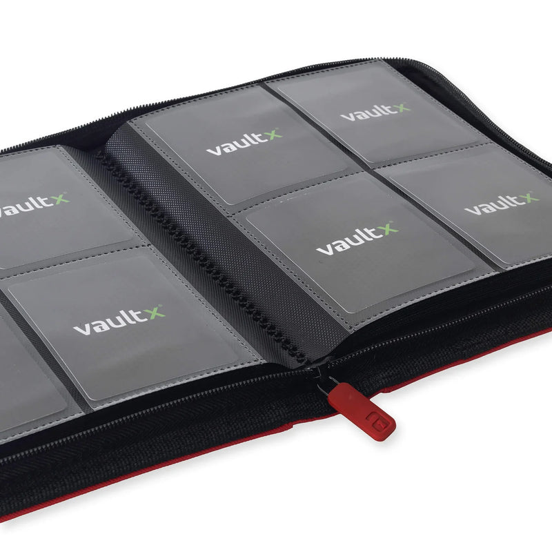 Vault X 4-Pocket Exo-Tec Zip Binder - Fire Red