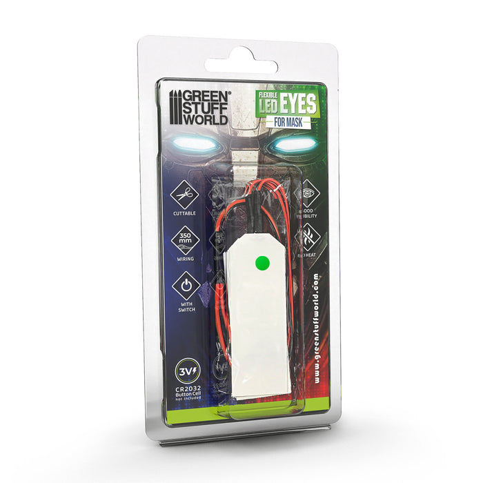 Flexible LED Eyes for Mask - Green