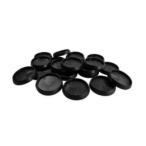 Hollow Plastic Bases - Round 25mm Black