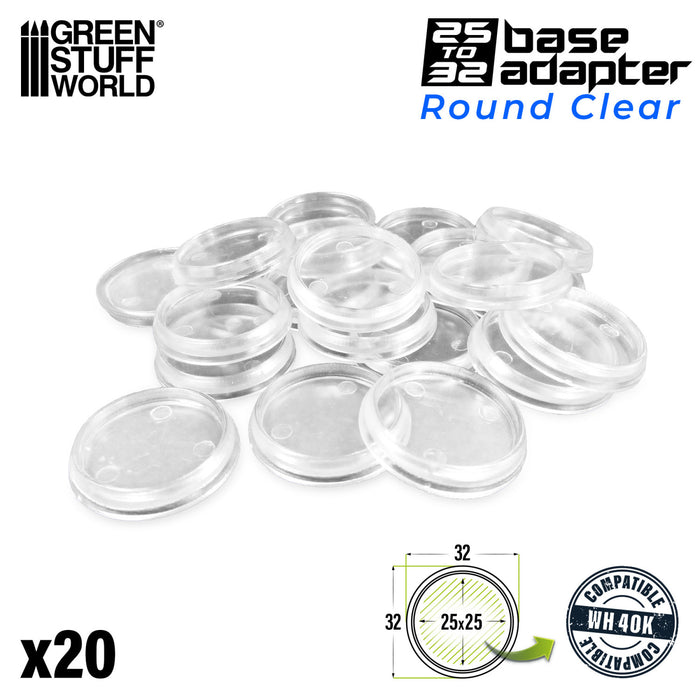 Hollow Plastic Bases - Round 32mm Transparent