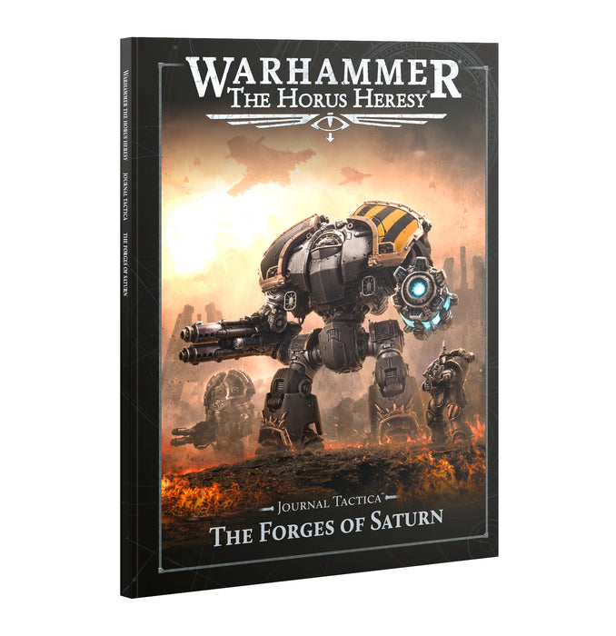 Book cover of 'Warhammer The Horus Heresy' with robot illustration on a white background