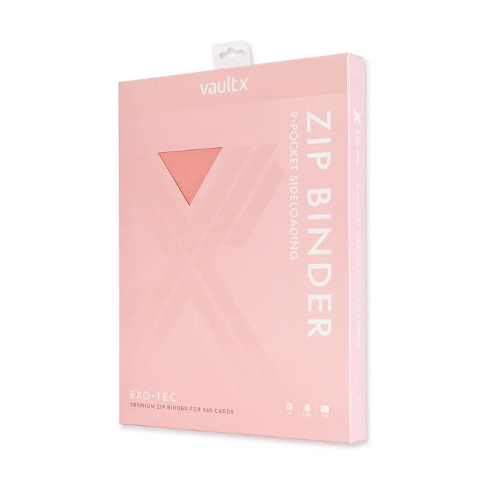 Vault X 9-Pocket Exo-Tec Zip Binder - Just Pink