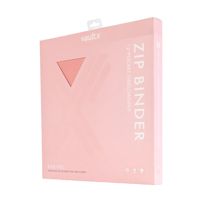 Vault X 12-Pocket Exo-Tec Zip Binder - Just Pink