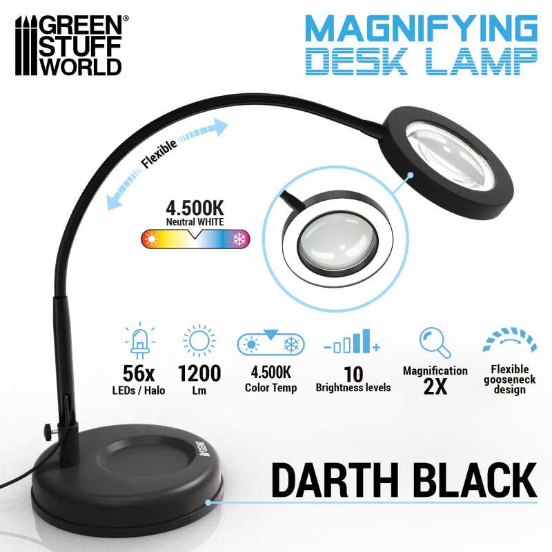 Greenstuff World - Magnifying Desk Lamp - Darth Black