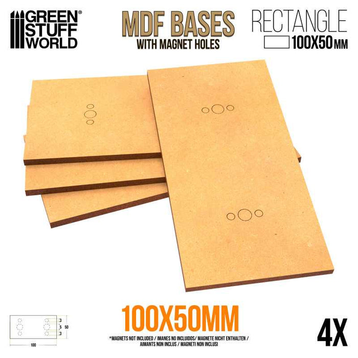 MDF Old World Bases - Rectangle 50x100mm