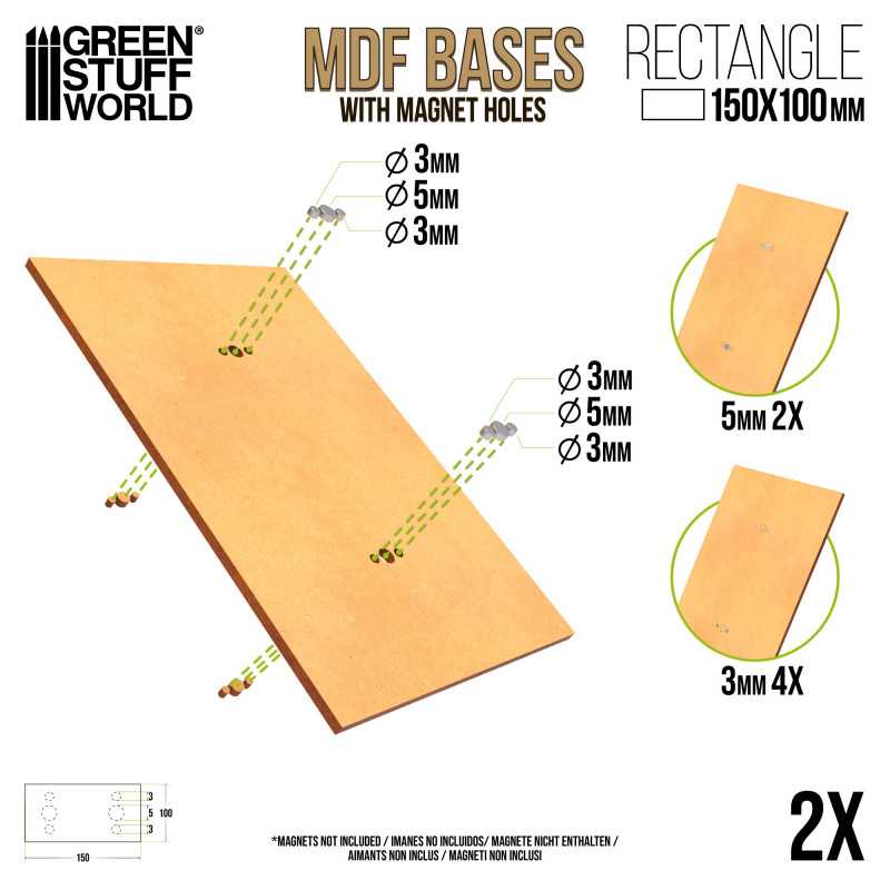 MDF Bases - Rectangle 100x150mm