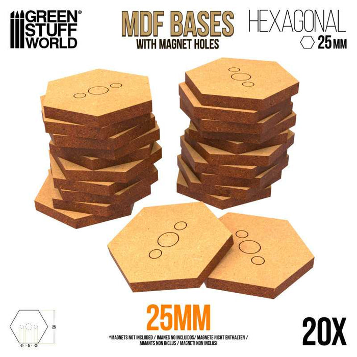 MDF Bases - Hexagonal 25mm