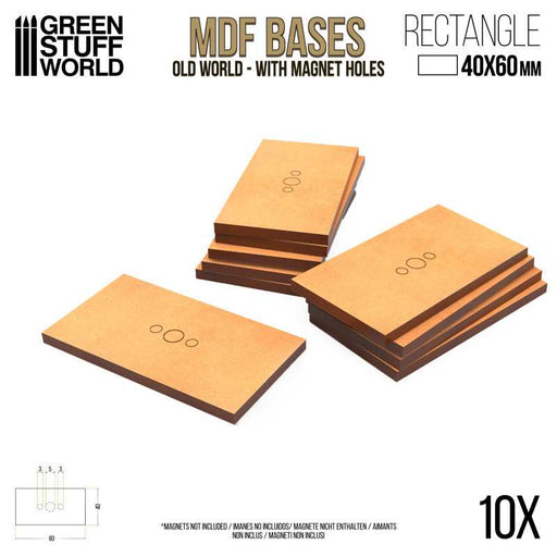 MDF Old World Bases - Rectangle 40x60mm