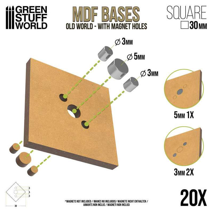 MDF Old World Bases - Square 30mm