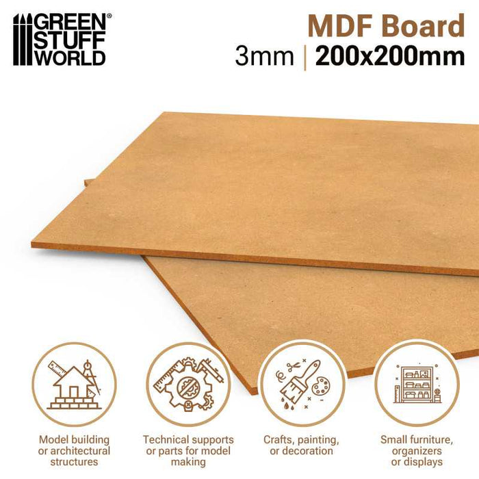 MDF Sheets 200x200mm - 3mm Thickness (2 Sheets)