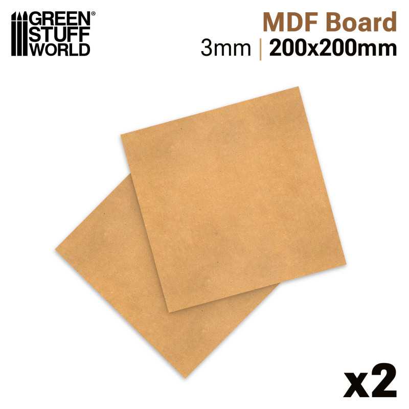 MDF Sheets 200x200mm - 3mm Thickness (2 Sheets)
